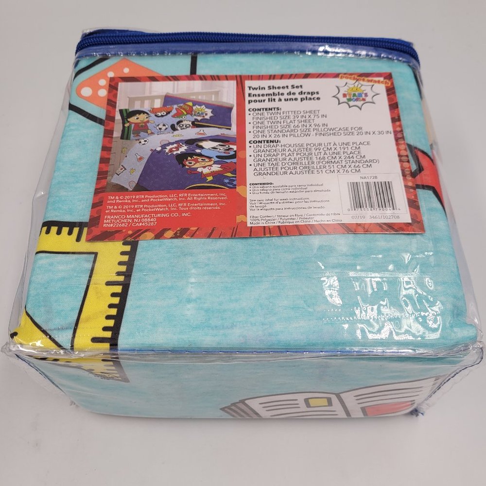 Ryan's World 3 Piece Microfiber Twin Bedding Sheet